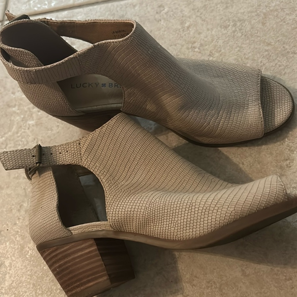 Lucky Brand- Open toe bootie heels